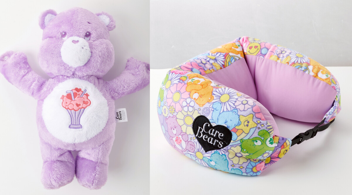 家樂福Care Bears加價購「Care Bears 玩偶頸枕組 (紫)、(水藍)」，加購價：699元，二色全台皆限量2500個