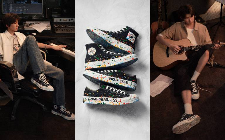 王源x Converse夢想聯名來了！Chuck 70潑墨設計＋塗鴉鞋底，上腳就帥出新高度