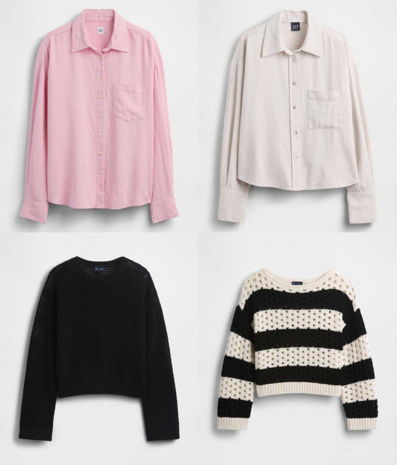 推薦款式：亞麻襯衫、輕薄針織（圖／品牌提供）