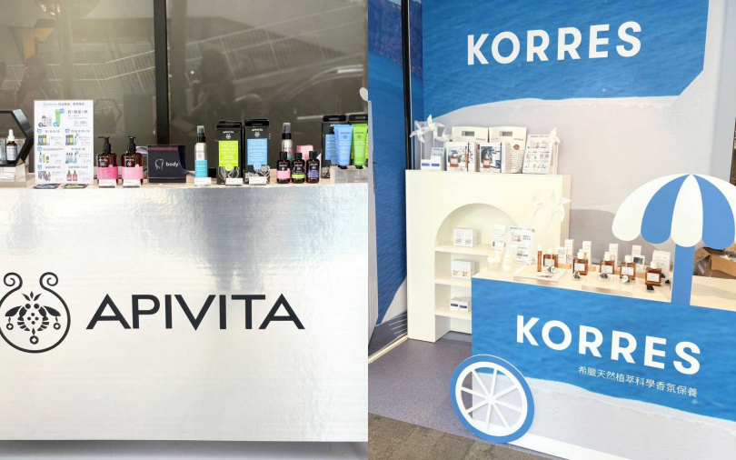 希臘兩大品牌APIVITA與KORRES，於 5/1至5/31在誠品南西店1F正門旁舉辦期間限定「希臘保養香氛節」快閃店。（圖／吳雅鈴攝）