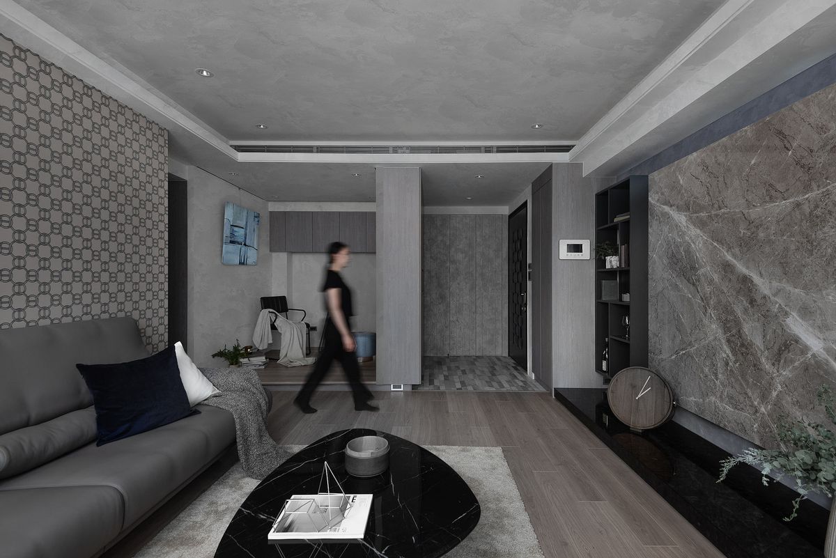 灰色；住宅；居家；室內設計