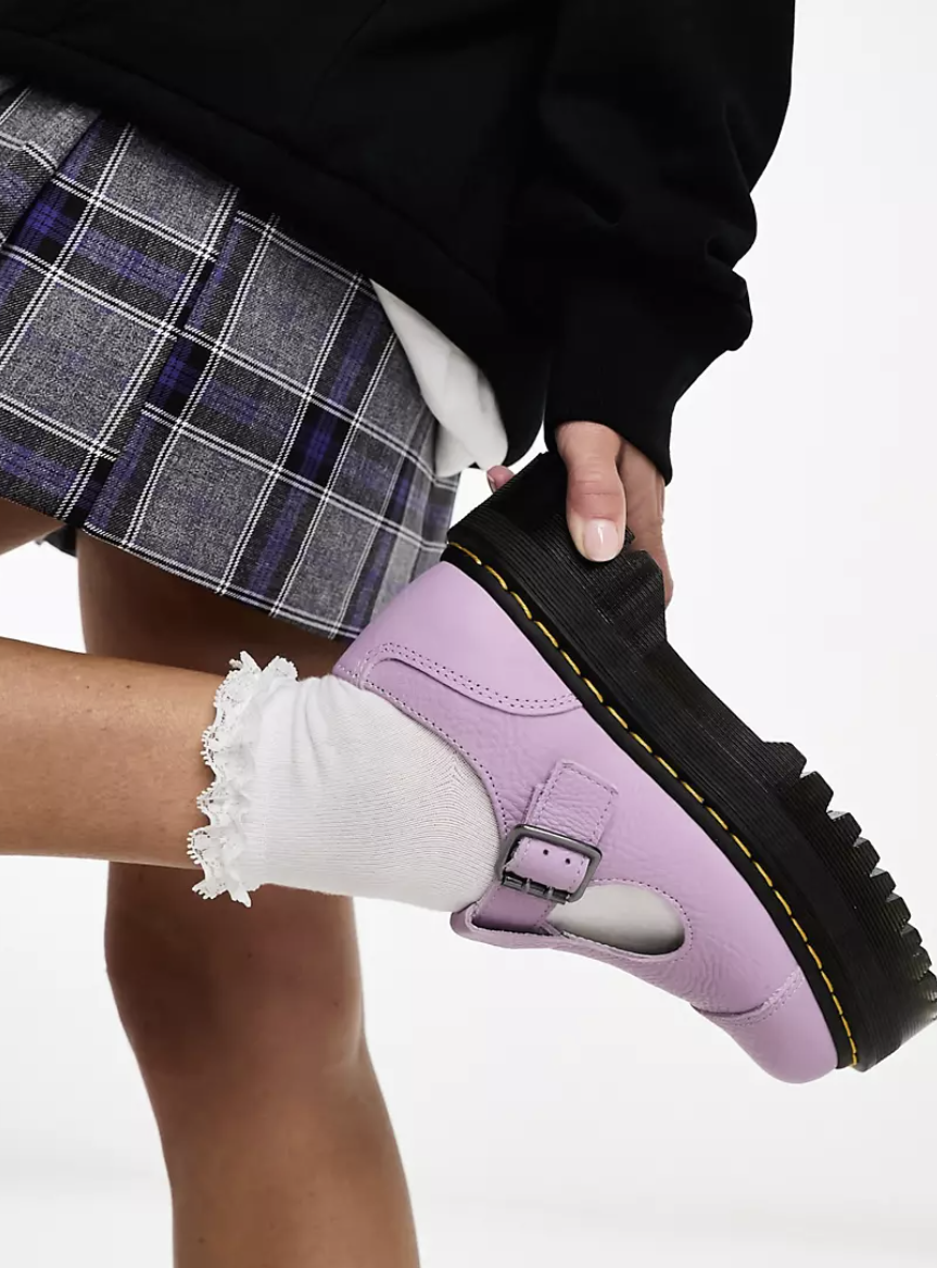 Dr Martens Bethan quad mary jane shoes in lilac