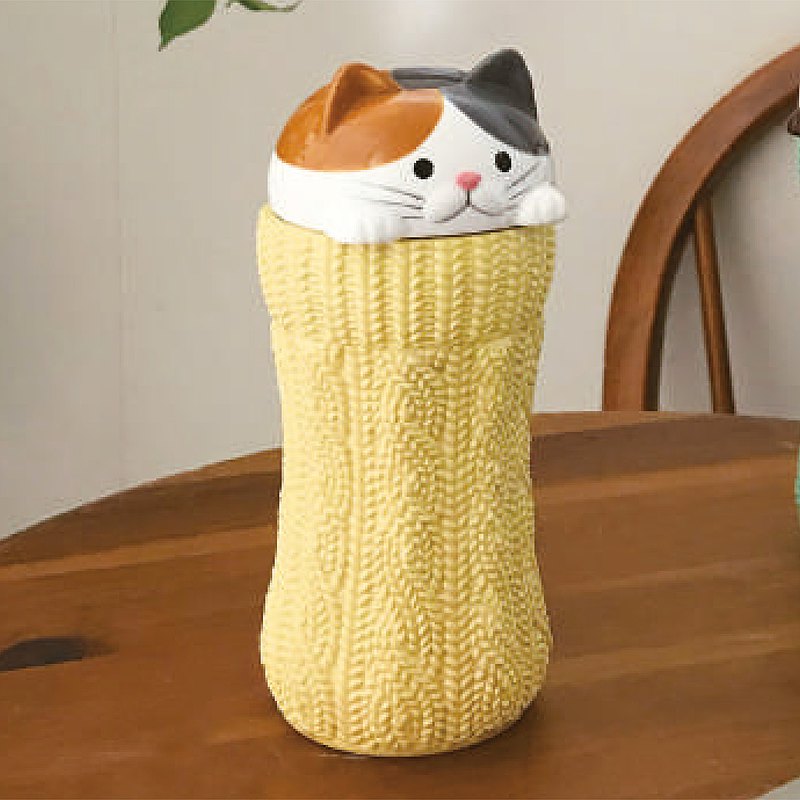 日本Decole 電動加濕器 - 針織布中的小貓