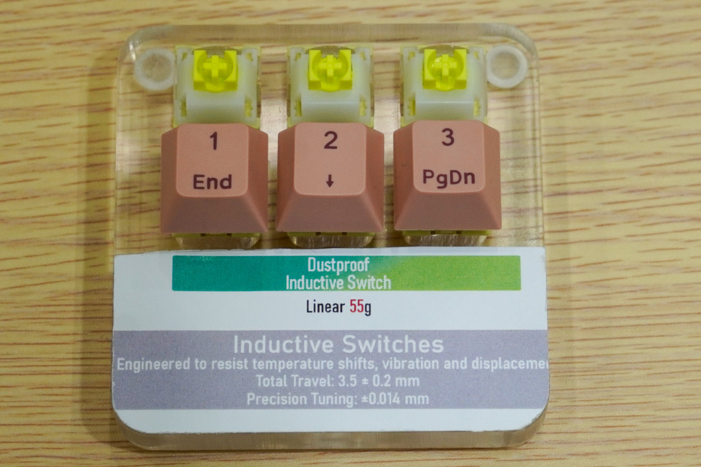 K85U所使用的電感軸總行程長度為3.5 mm，具有比磁軸感應更準確的特色。