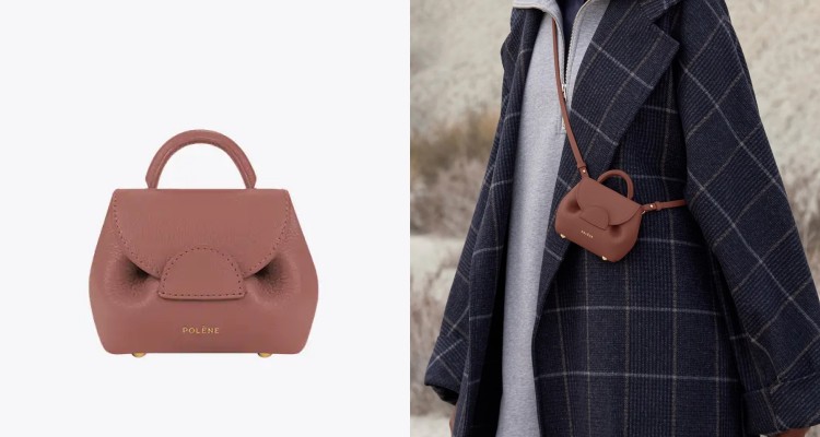 來自巴黎當紅小眾品牌Polène的這款Numéro Un Micro迷你包，以品牌經典摺疊結構呈現柔和雕塑感輪廓。