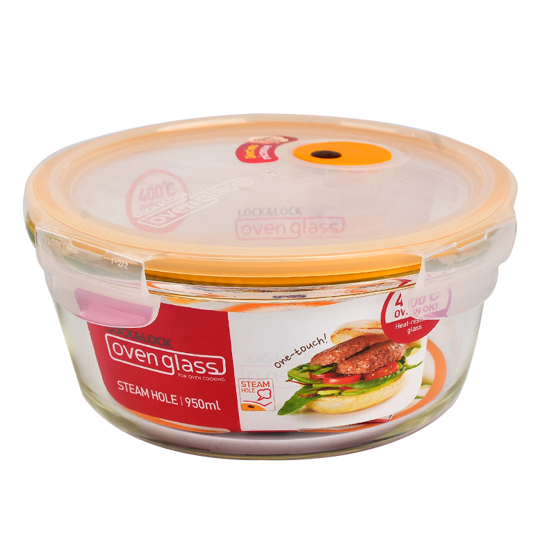 [家速配]樂扣輕鬆熱玻璃保鮮盒950ml(圓)