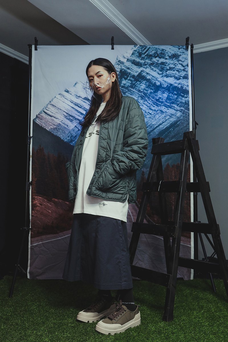 .67ARROW 4S_DOUBLE-SIDE PADDED JACKET_復古無領鋪棉外套 雙面