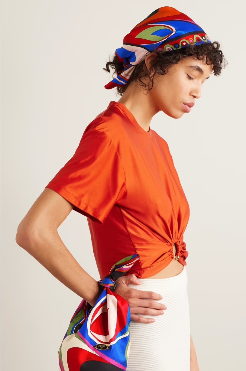 PUCCI Printed silk-twill scarf