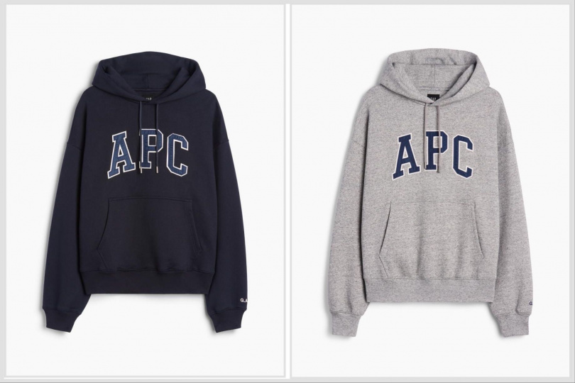 圖說：Gap×A.P.C.聯名系列刷毛連帽上衣（圖／品牌提供）