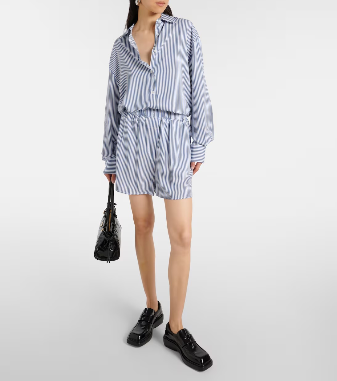 THE FRANKIE SHOP Lui striped twill shorts