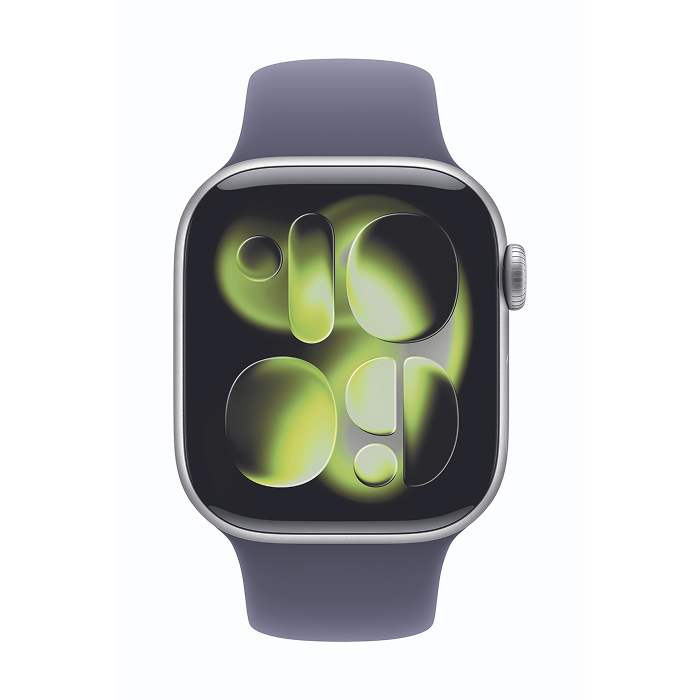 Apple Watch S11 GPS+Cellular 42mm 銀色鋁金屬錶殼配霧紫色錶帶-M/L(MF8J4TA/A)
