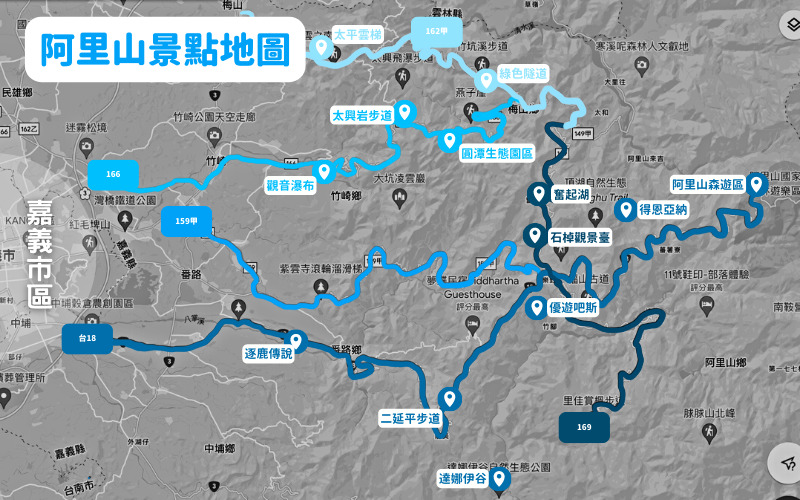 阿里山景點地圖, 阿里山地圖, 阿里山怎麼玩, 阿里山行程規劃, 阿里山行程建議, 阿里山森林遊樂區, 阿里山森遊區一日遊, 阿里山森林遊樂區, 阿里山國家森林遊樂區, 阿里山景點一日遊, 阿里山一日遊, 阿里山小火車, 阿里山公車, 阿里山景點, 姐妹潭, 28號巨木, 神怡流瀑, 神木遺跡, 阿里山國家森林遊樂區, 阿里山景點, 嘉義阿里山鄉, 梅山鄉, 竹崎鄉, 番路鄉