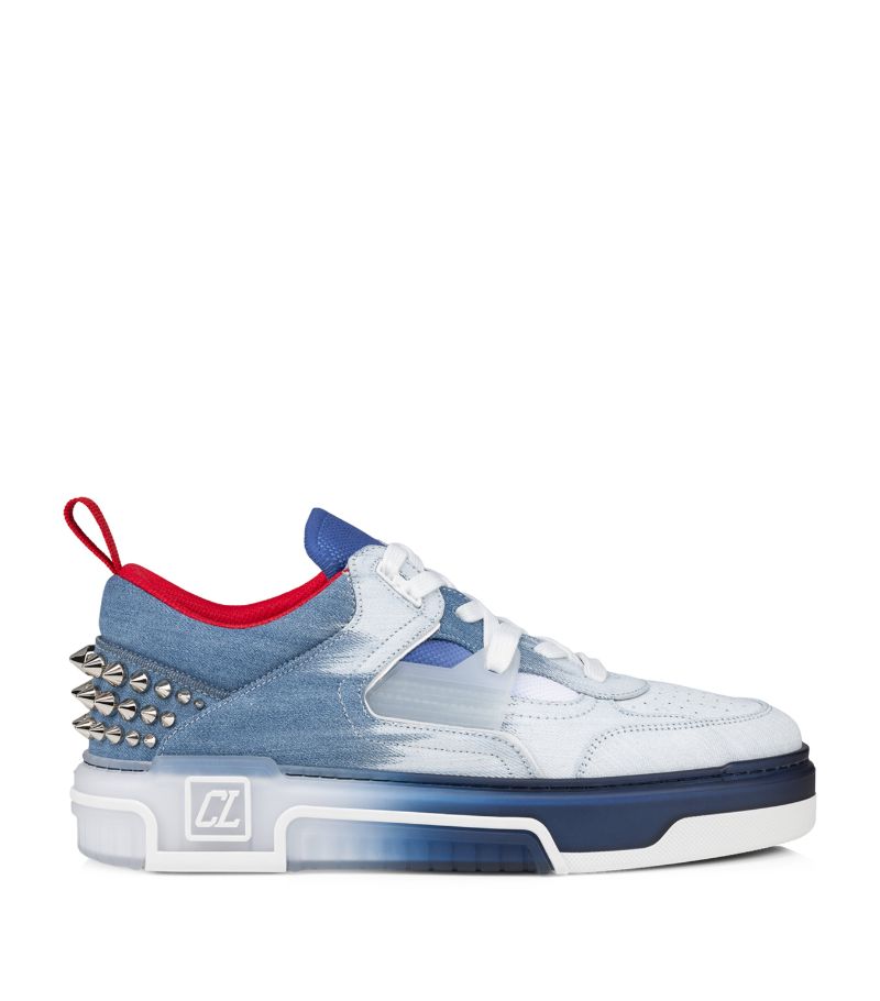 Christian Louboutin Astroloubi Denim-Leather Sneakers
