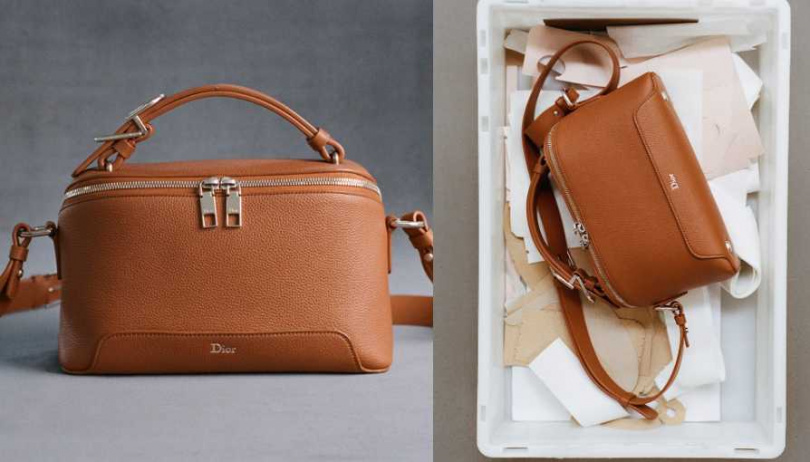 DIOR ARCHIE棕色粒面小牛皮肩背包／140,000元（圖／品牌提供）