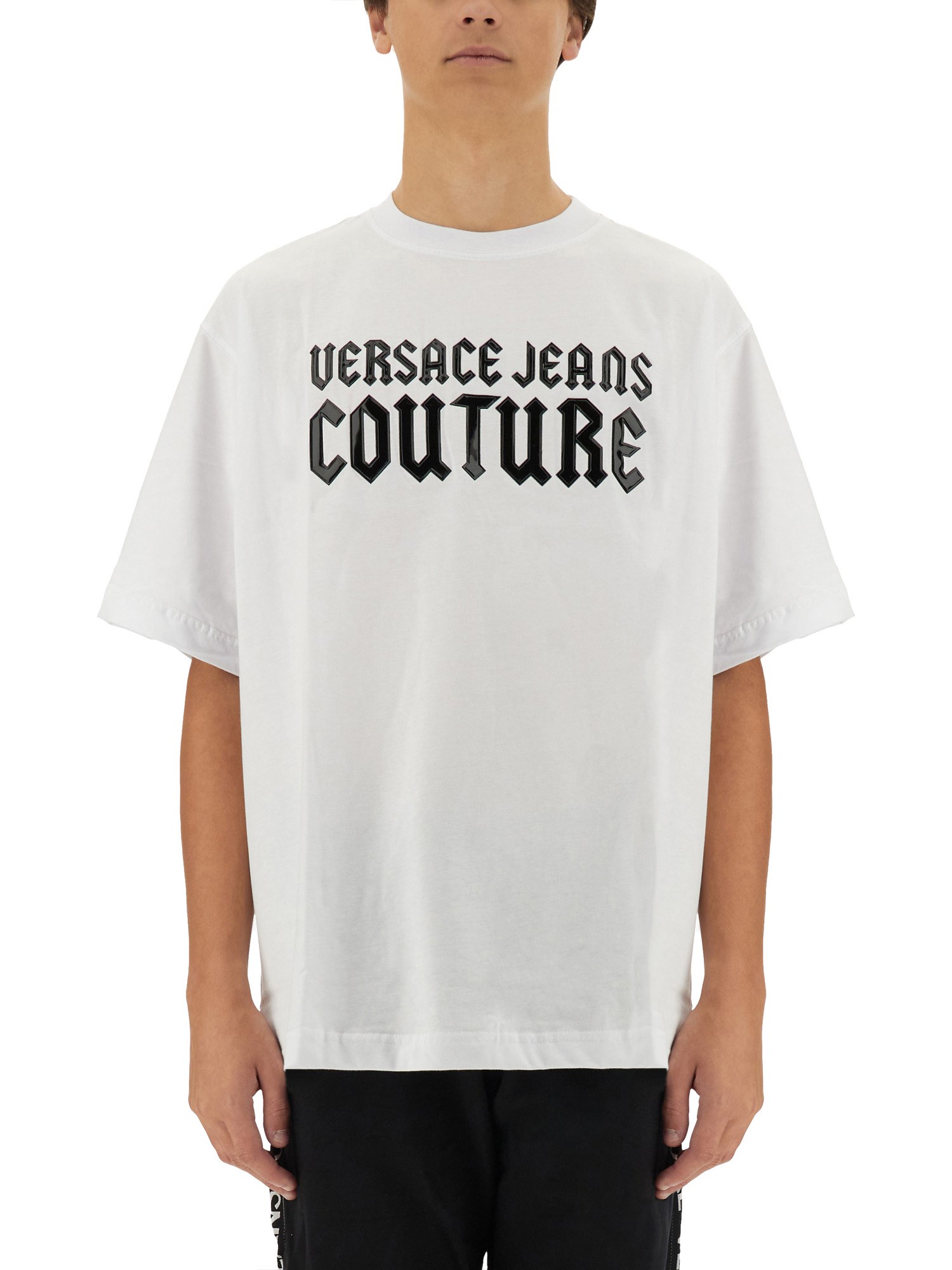 versace jeans couture gothic logo t-shirt