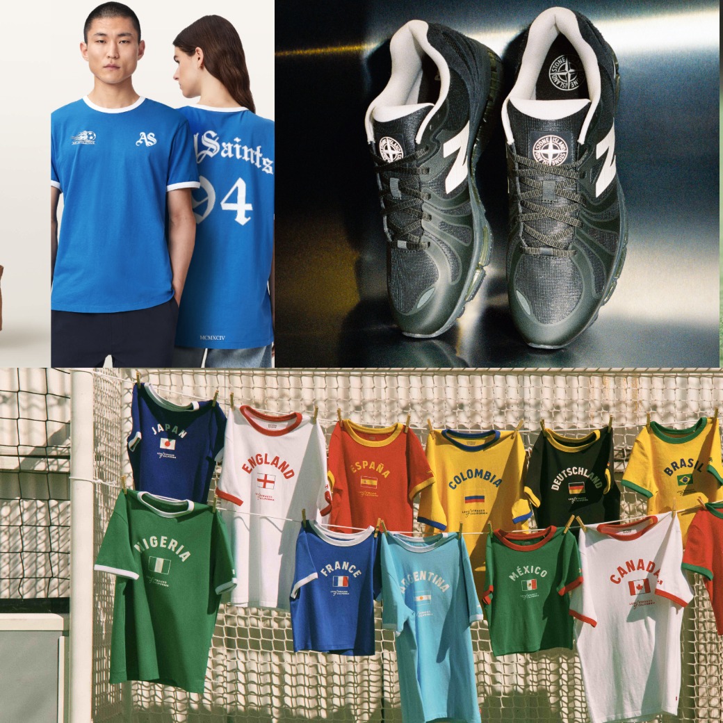 2026世界盃開踢！夏日世足賽穿搭指南：日韓瘋傳 Levi's 滾邊Tee、ALLSAINTS極限量球衣、NB重磅聯名鞋，席捲台日的復古足球風！