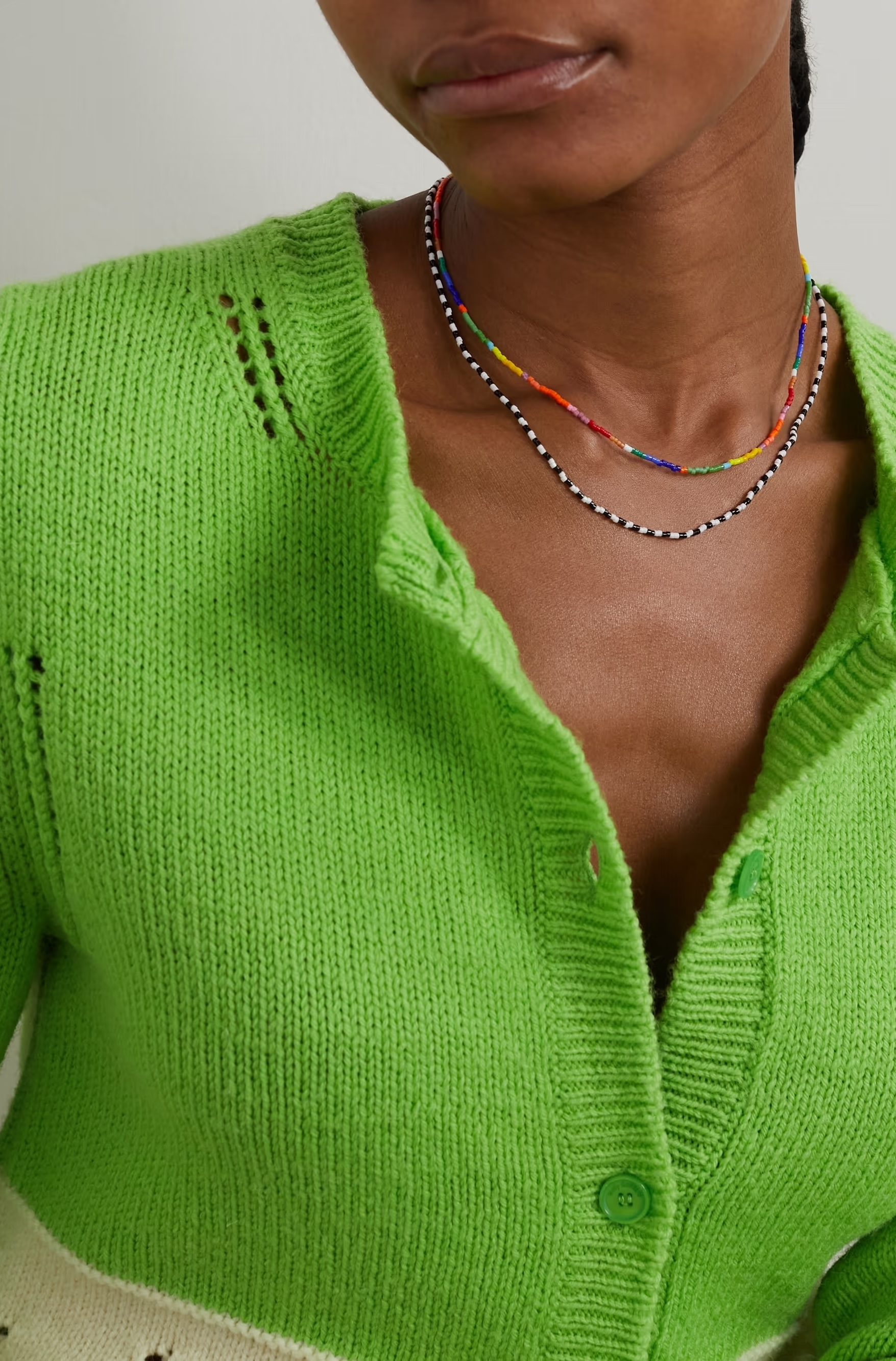 ROXANNE ASSOULIN Set of two gold-tone beaded necklaces