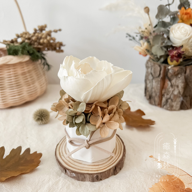 秋天居家香氣【癒森林】秋日里奶茶香氛擴香花（贈送5ml香氛油）天秤座生日禮物