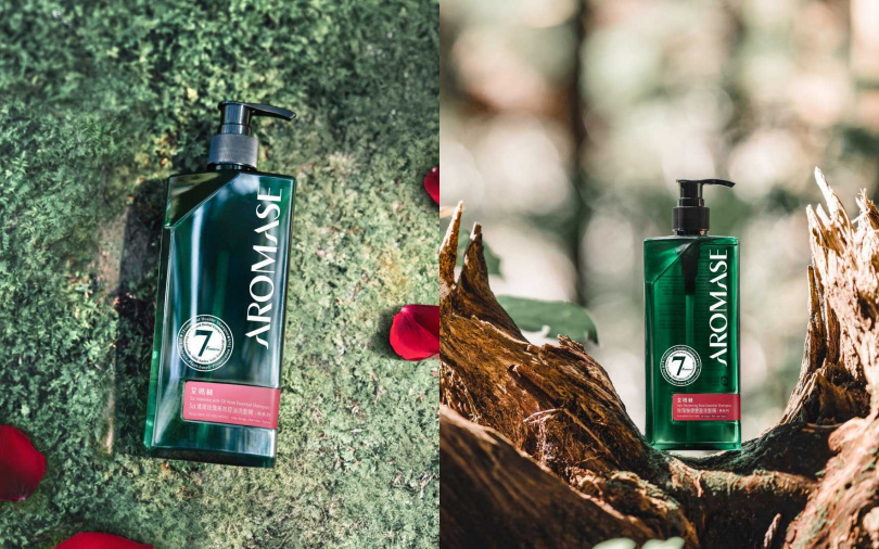 艾瑪絲玫瑰系列洗髮精添加有玫瑰精油，不只控油也能同步鎖住髮絲水份。（圖／品牌提供）