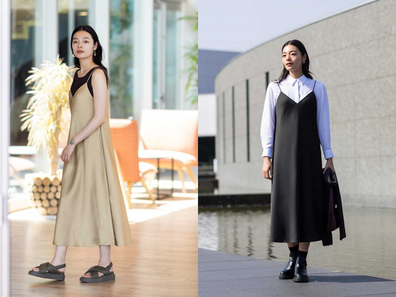 緞面細肩帶洋裝／990元（圖／品牌提供）