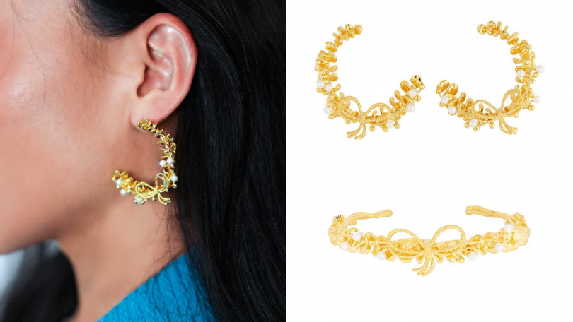 Les Néréides 胡桃鉗進行曲-聖誕餅乾手鍊／4,300元；聖誕餅乾耳環／5,000元（圖／品牌提供）