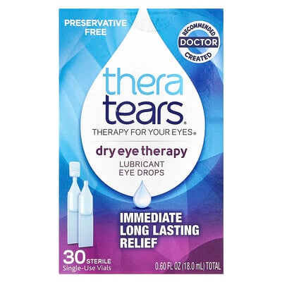 TheraTears, 乾眼症修復，潤滑劑滴眼液，30 個無菌一次性小瓶