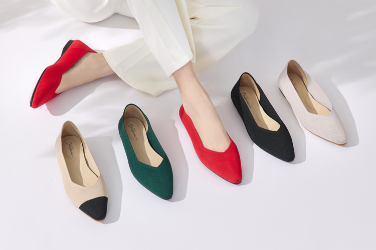 D+AF雲織鞋推薦 【3D零感雲織鞋】小V口尖頭通勤包鞋