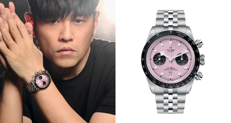 在眾多粉紅面盤腕錶中，必先介紹的款式，莫過於Tudor這一「Black Bay Chrono Pink」。這款由品牌打造，並由華語歌壇天王周杰倫參與構思設計的腕錶，以極具辨識度的粉紅錶盤成為焦點，近期再因梅西將其贈送給美國總統 川普而引發討論。