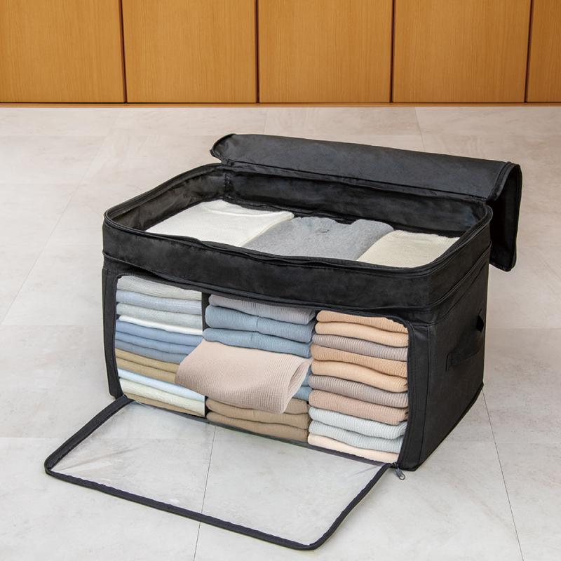 竹炭衣物擴充收納壓縮箱 黑色