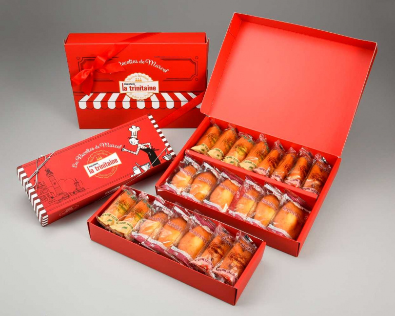 法式甜品三重奏禮盒內含草莓費南雪、檸檬費南雪、瑪德蓮，費南雪小蛋糕是法國人非常喜歡的甜點！  