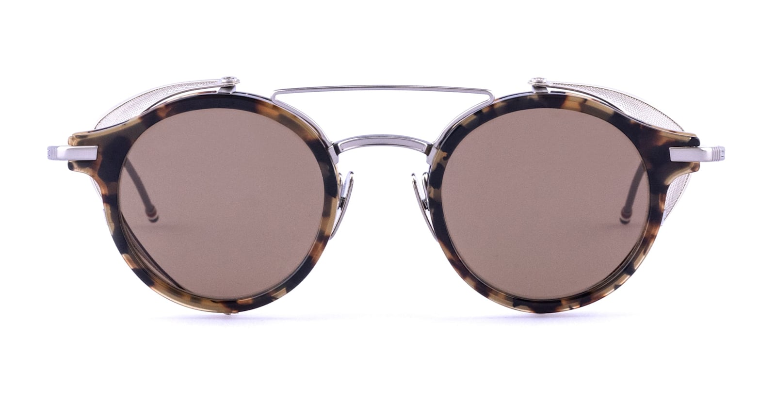 Thom Browne Round With Wide Shield - Dark Brown Sunglasses