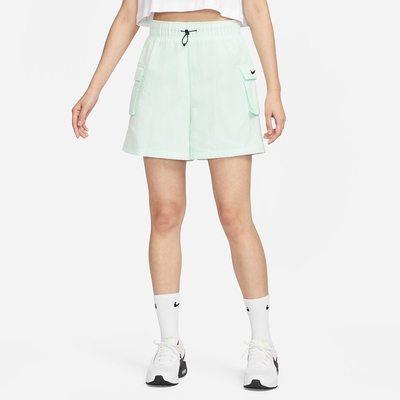 NIKE 短褲 女款 運動褲 AS W NSW ESSNTL WVN HR SHORT 綠 DM6248-394