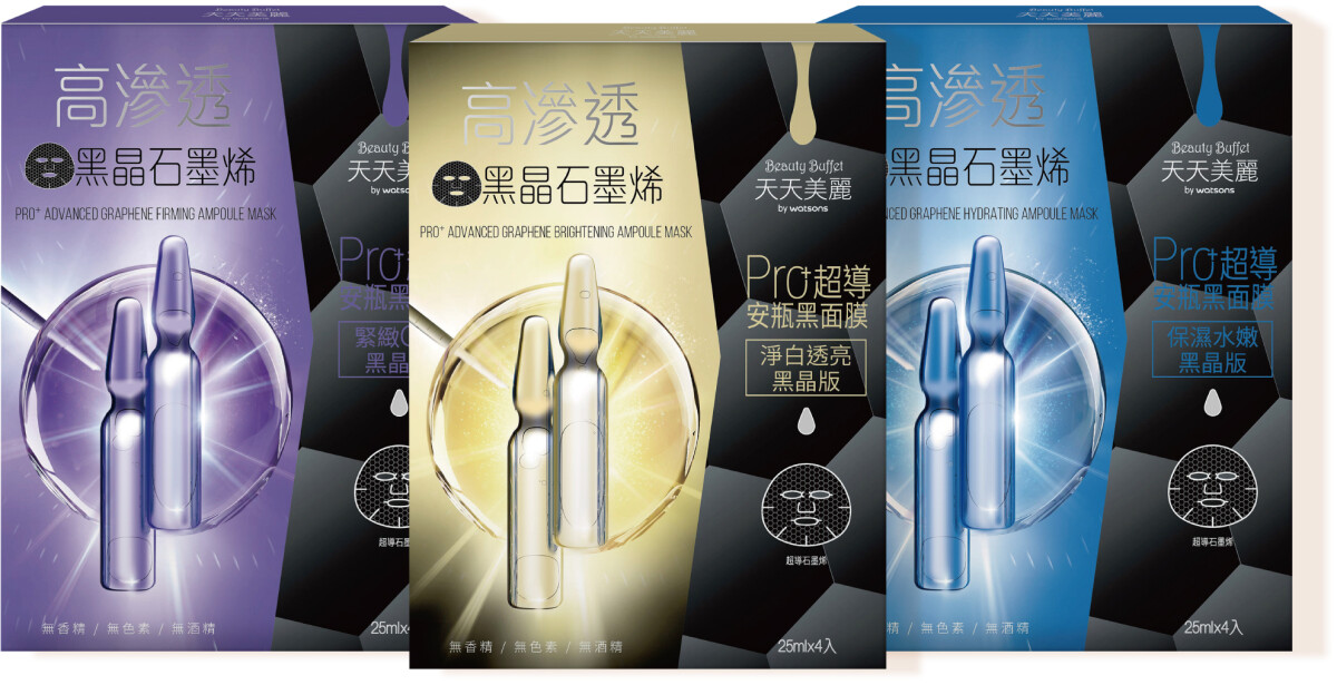 屈臣氏年中特賣必買推薦：天天美麗 Pro+超導安瓶黑面膜4入（緊緻Q彈/淨白透亮/保濕水嫩）