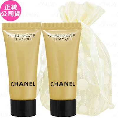 CHANEL 香奈兒 奢華金燦賦活面膜(5ml)*2旅行袋組(公司貨)