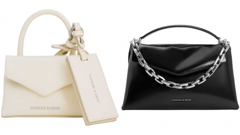 CHARLES & KEITH Andromeda信封迷你包／1,090元，Andromeda摺疊手提包／2,490元（圖／品牌提供）