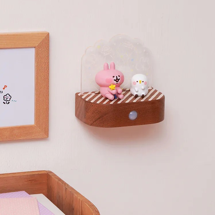 【知音Jean】Wooderful life x 卡娜赫拉的小動物 壁掛感應燈-粉紅兔星空【墊腳石】