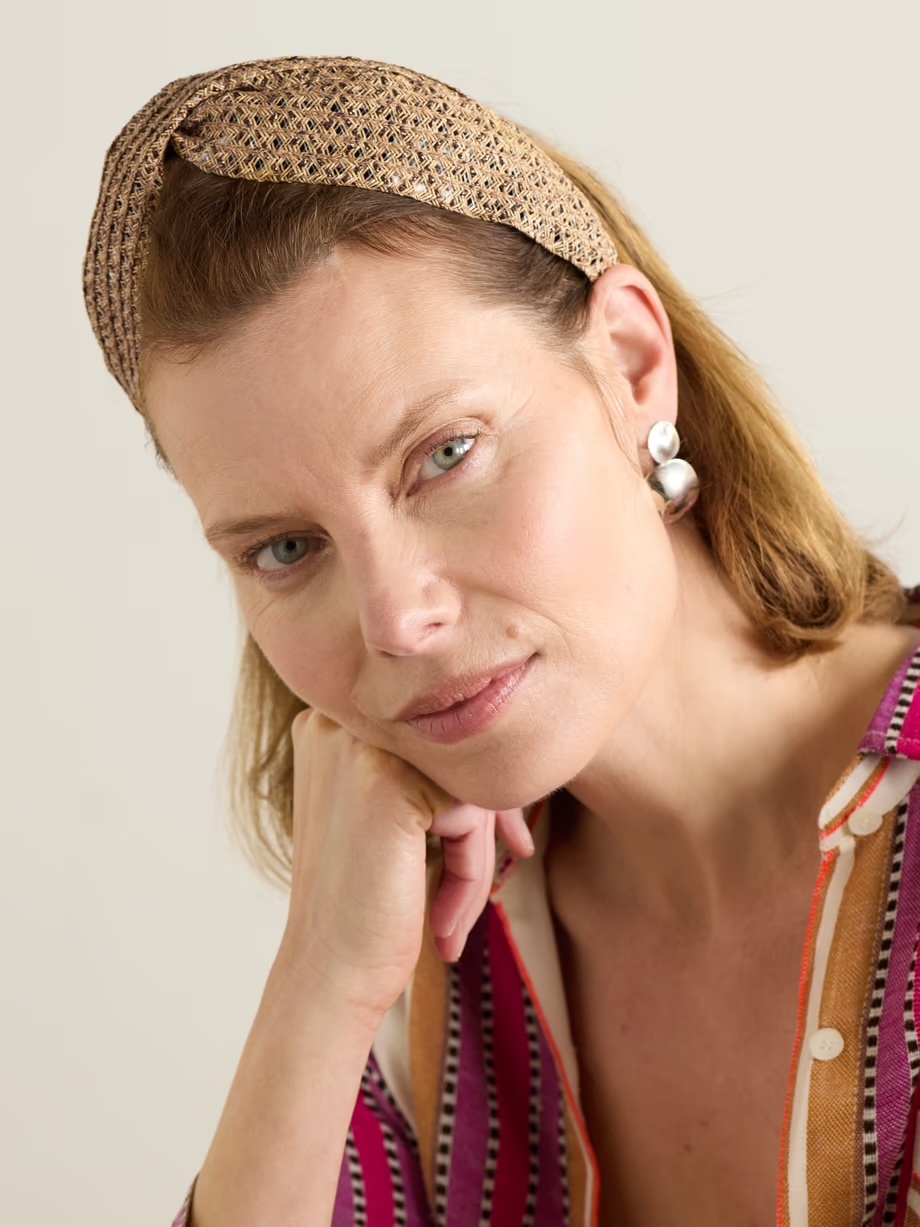 EUGENIA KIM Rosanna metallic straw headband