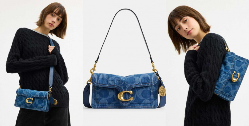 TABBY 26 經典 SIGNATURE 丹寧 COACH CLOT 單肩手袋／18,800元（圖／品牌提供）
