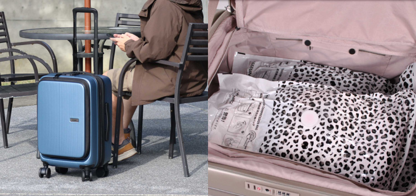 CROWN DOPPIO雙前開箱19.5吋、25吋、29吋／8,580元、9,880元、10,800元，CROWN 壓縮袋-三入款(S*1/M*2)／399元（圖／品牌提供）