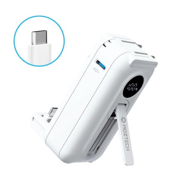 MOZTECH 太空艙 輕巧多功能口袋行動電源 萬能充Pro - TypeC - 白色 【現貨】