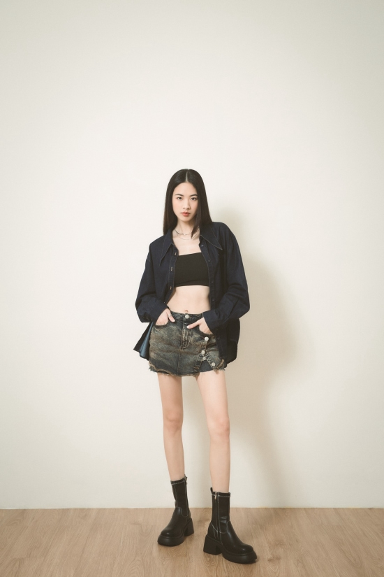 D+AF肉肉女孩短靴穿搭推薦  冬日美學．輕量加厚底撞色車線瘦瘦靴