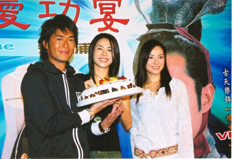古天樂與宣萱及郭羨妮25年前曾來台灣宣傳港劇版的《尋秦記》，當時吸引大批粉絲追星。（圖／華映提供）