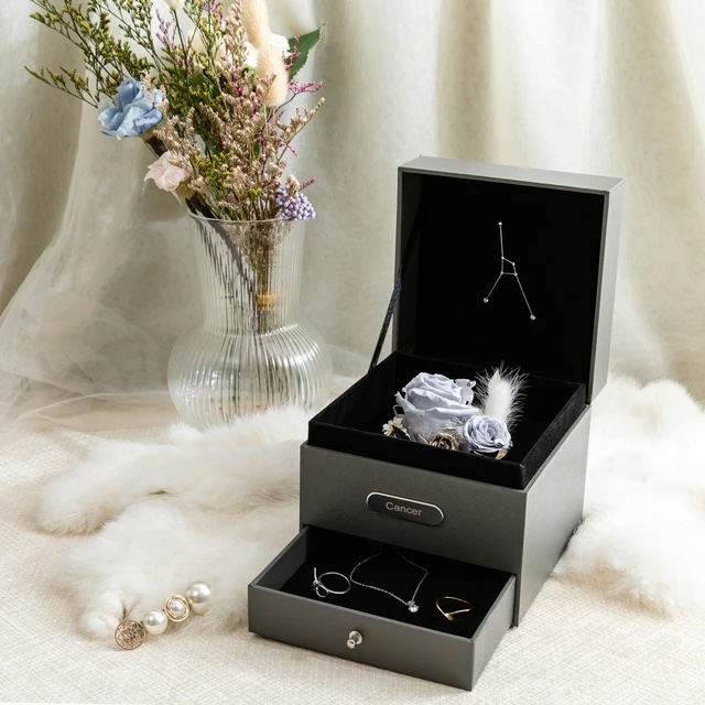 【Flower Plus】 Cancer 巨蟹座 | 雙層永生花星座禮盒