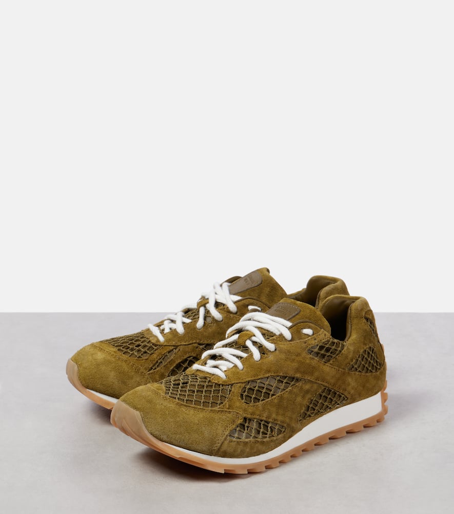 Bottega Veneta Orbit suede-trimmed mesh sneakers