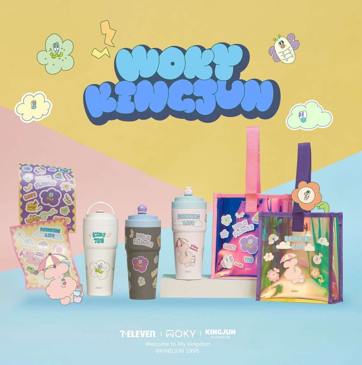 7-11「KINGJUN周邊」 重磅登場！蠢兔&病毒花渾圓杯套組、