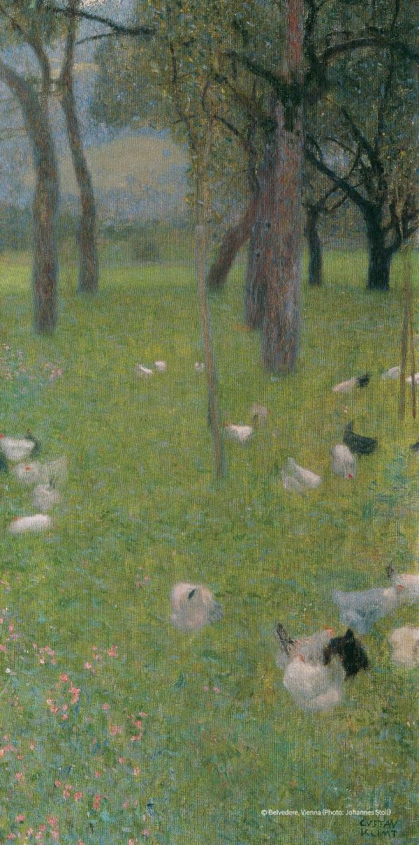 最大的亮點之一，莫過於象徵主義大師古斯塔夫・克林姆（Gustav Klimt）真跡《雨後》（After the Rain）首度來台。這幅作品極少離開維也納美景宮，首次來台，話題性十足。《雨後》屬於克林姆成熟時期的重要風景畫，延續他對自然、光影與生命美感的細膩凝視，近看筆觸更顯動人。