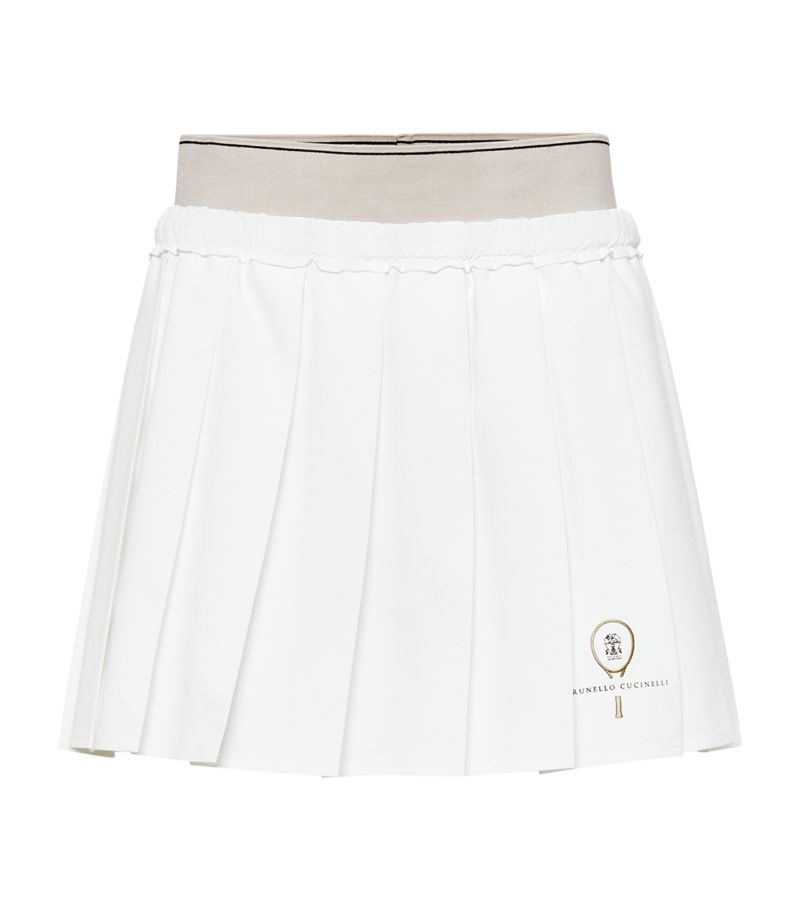 Brunello Cucinelli Poplin Pleated Tennis Skirt