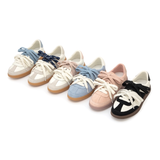 D+AF 2026春季新品休閒鞋推薦 粉彩系列真皮綁帶淺口休閒鞋