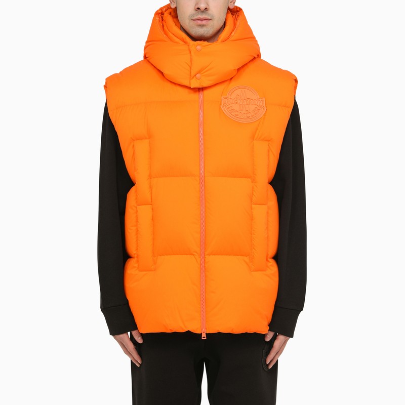 Apus orange waistcoat in matt nylon