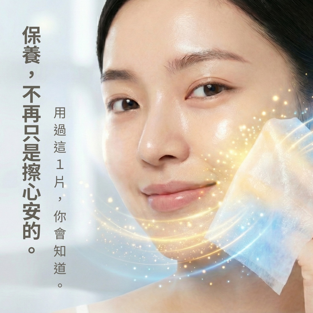 QCskin美顏快充．極速修護保濕巾｜all in one保養品×保濕面膜｜1片抵3瓶．旅行/運動/熬夜/日常保養旅行組